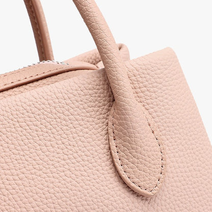 Antique Pebbled Genuine Leather Mini Tote Clutch Bag