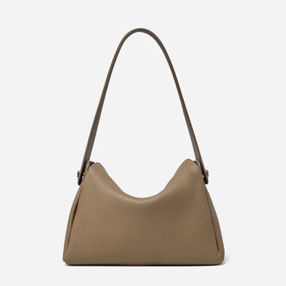 Nonchalant Lychee-Grain Genuine Leather Crossbody Hobo Bag