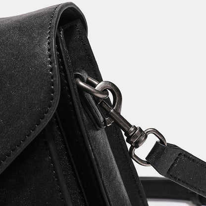 Retro Geometric Envelope Genuine Leather Messenger Clutch Bag