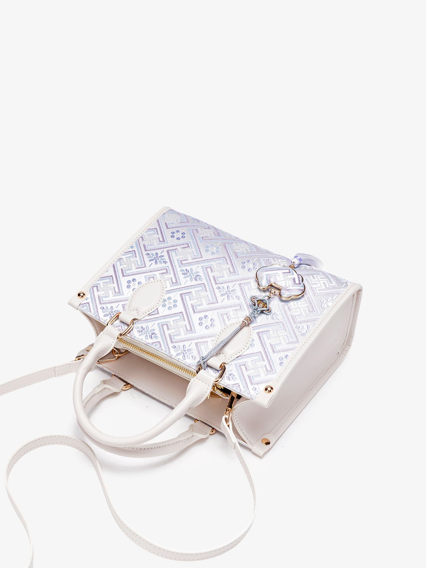 Exquisite Vegan Eco-Leather Mini Tote Clutch Bag with Elegant Tassel Charm