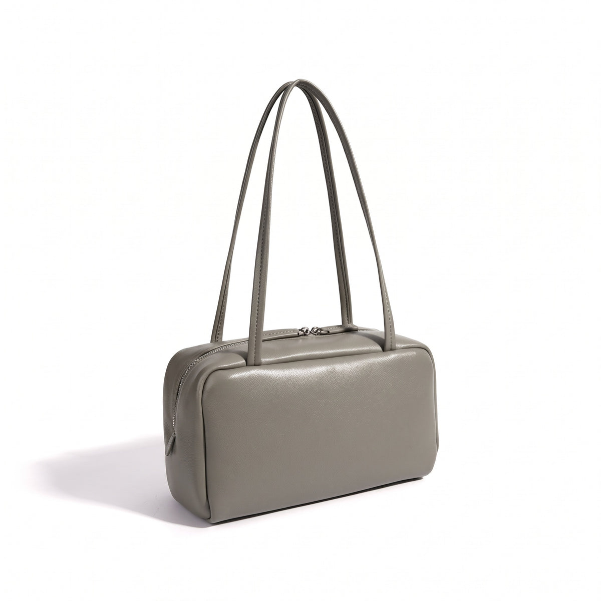 Bolso de mano tipo clutch minimalista de piel de oveja genuina con forma de bolera