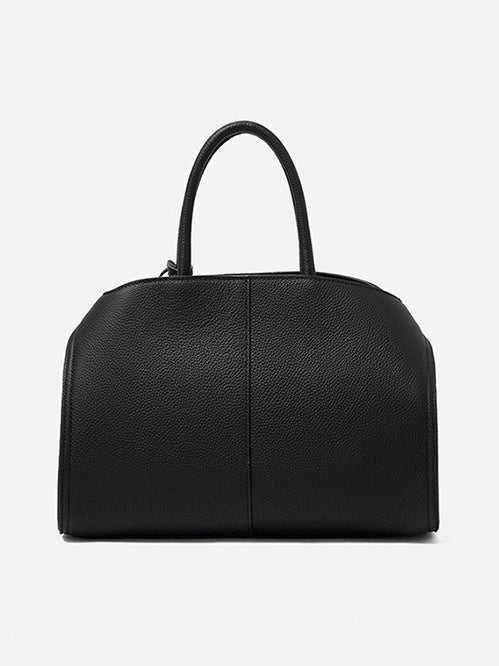 Luxury Retro Genuine Leather Lychee Pattern Double Buckle Tote Crossbody Bag