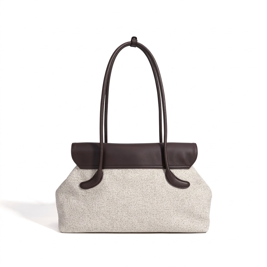 Mellow Canvas Spacious Flap Clutch Bag