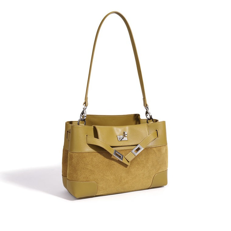 Slouchy Suede Genuine Leather Clutch Bag