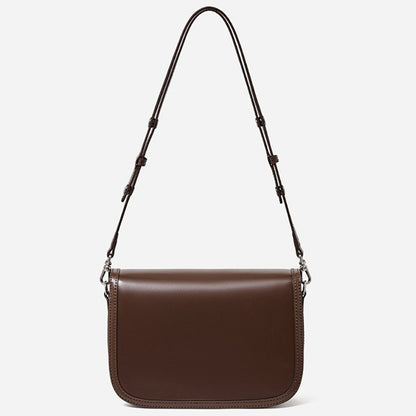 Vintage Sleek Plain Cowhide Genuine Leather Shoulder Messenger Bag