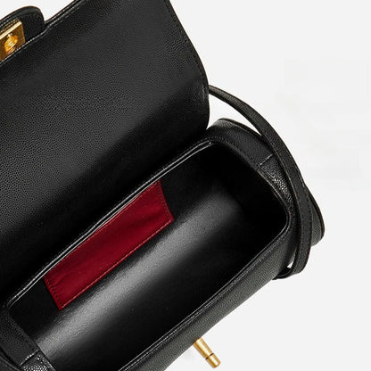 Nostalgic Caviar Genuine Leather Baguette Tube Clutch Bag