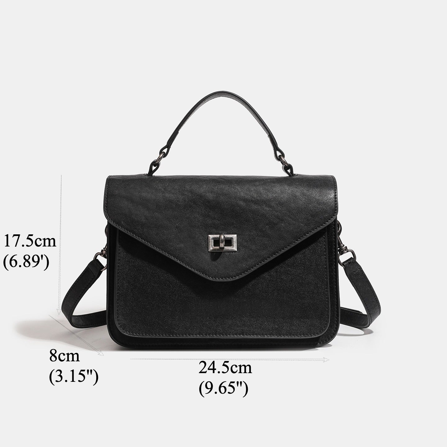 Pochette messager enveloppe géométrique rétro en cuir véritable