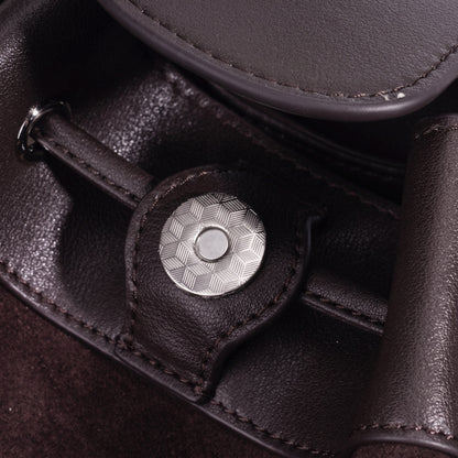 Sac seau chic en cuir suédé avec cordon de serrage et breloque cheval