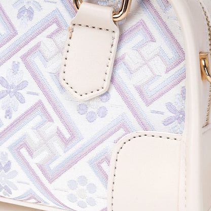 Soft Vegan Eco-leather Boston Clutch Bag with Cute Dachshund Charm