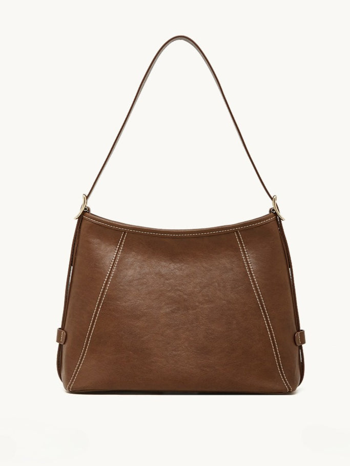 Artisan Stitched Genuine Leather Bag - Vintage Western Shoulder Tote with Tassel