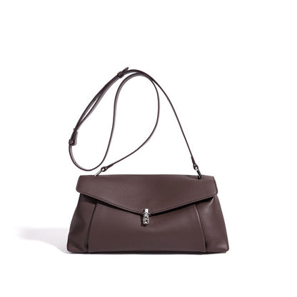 Muted Pebbled Genuine Leather Flap Clutch Bag