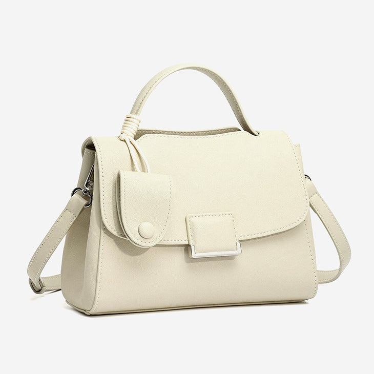 Chic Genuine Leather Square Flap Clutch Bag