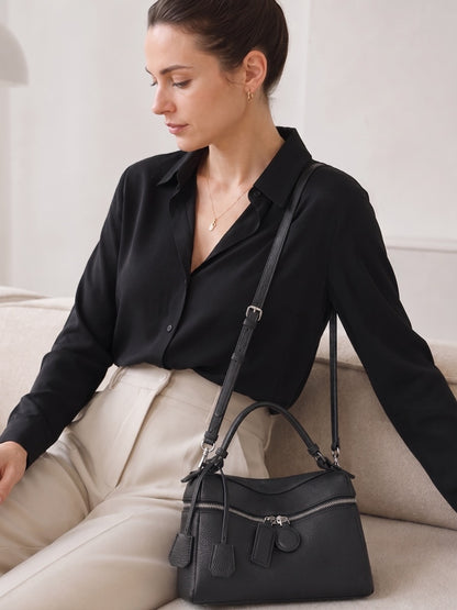 Chic Genuine Leather Square Pillow Clutch Bag