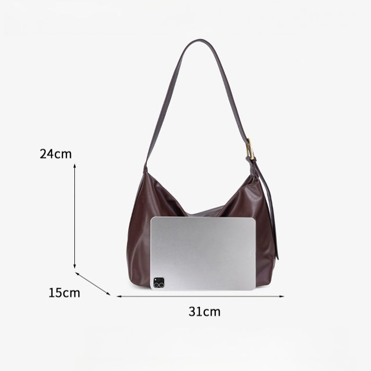 Modern Classic Large Capacity Vegan Eco-Leather Hobo Bag