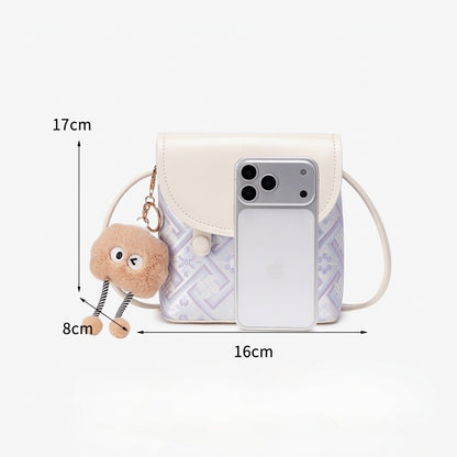 Mini sac bandoulière raffiné en cuir écologique végan avec jolie breloque