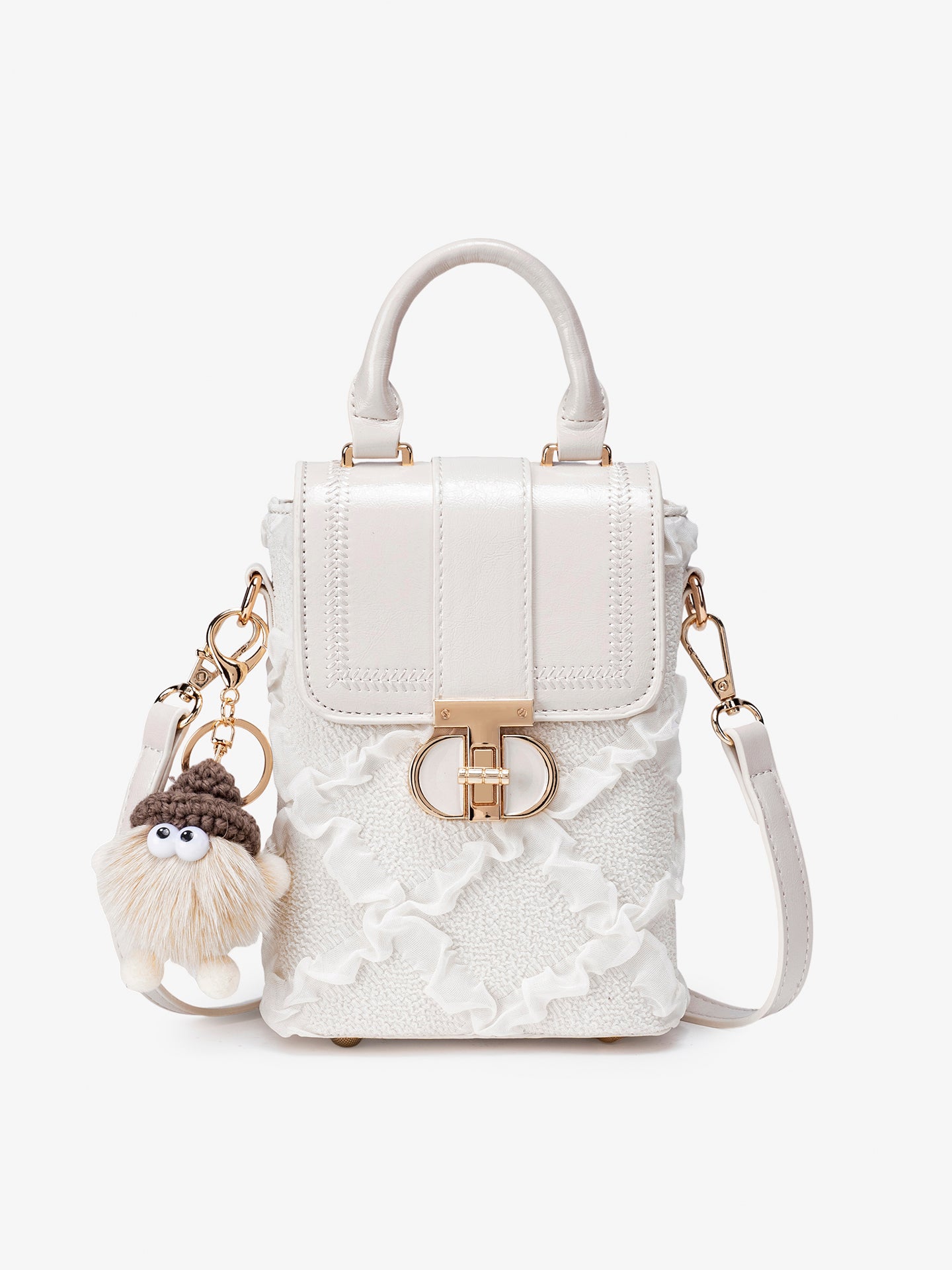 Sweet Ruffle Vegan Eco-Leather Mini Clutch Bag