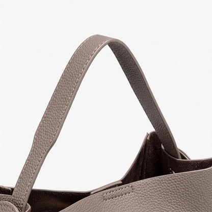 Supple Pebbled Vegan Eco-Leather Bucket Clutch Bag