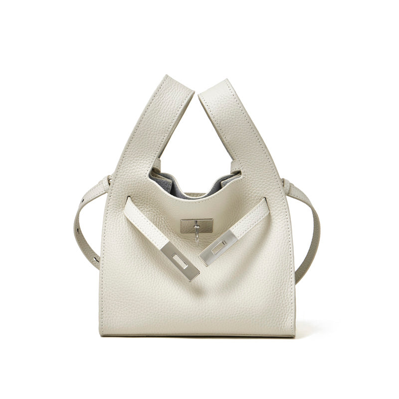 Borsa classica a secchiello chic in vera pelle per tutti i giorni, a tracolla