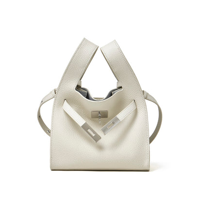 Borsa classica a secchiello chic in vera pelle per tutti i giorni, a tracolla