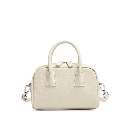 Mini borsa Boston pochette imbottita in vera pelle martellata