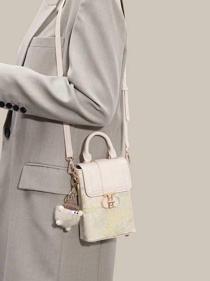 Elegant Oriental Garden Vegan Eco-Leather Mini Clutch Phone Bag