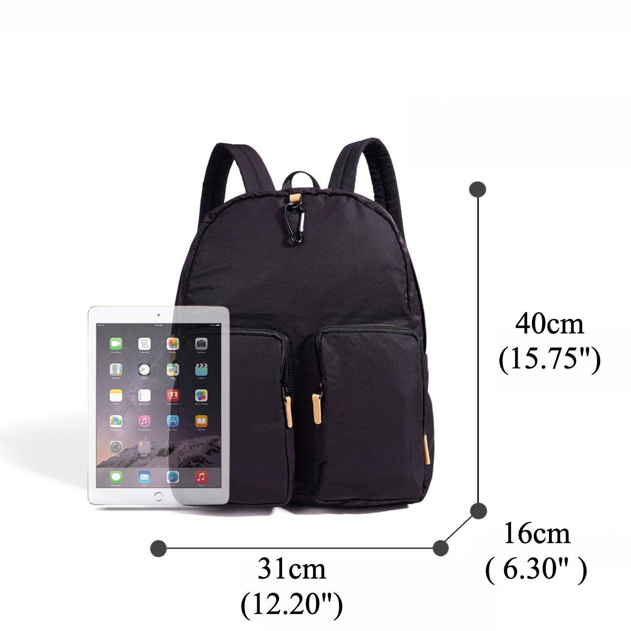 Minimalist Nylon Spacious Capacity Zipper Backpack