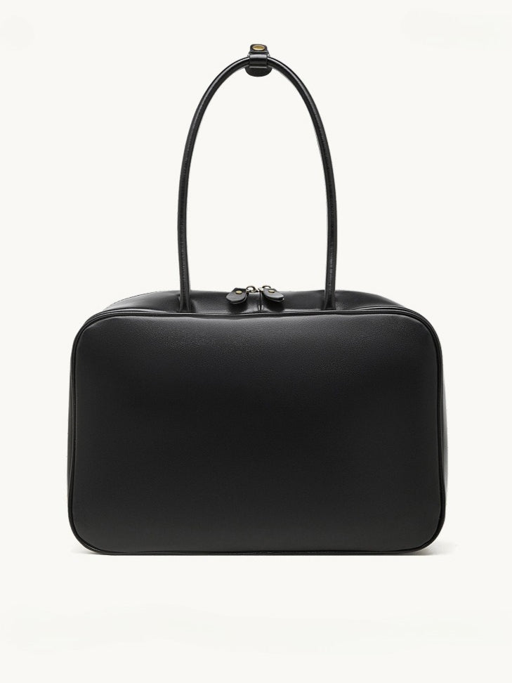 Women's Large Smooth Genuine Leather Bag - Versatile 2-Way Carry Office Work Tote