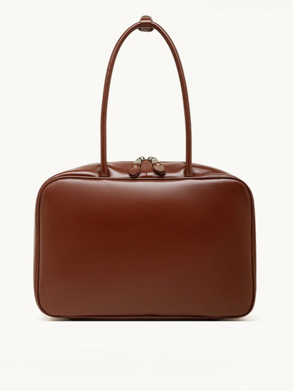 Women's Large Smooth Genuine Leather Bag - Versatile 2-Way Carry Office Work Tote