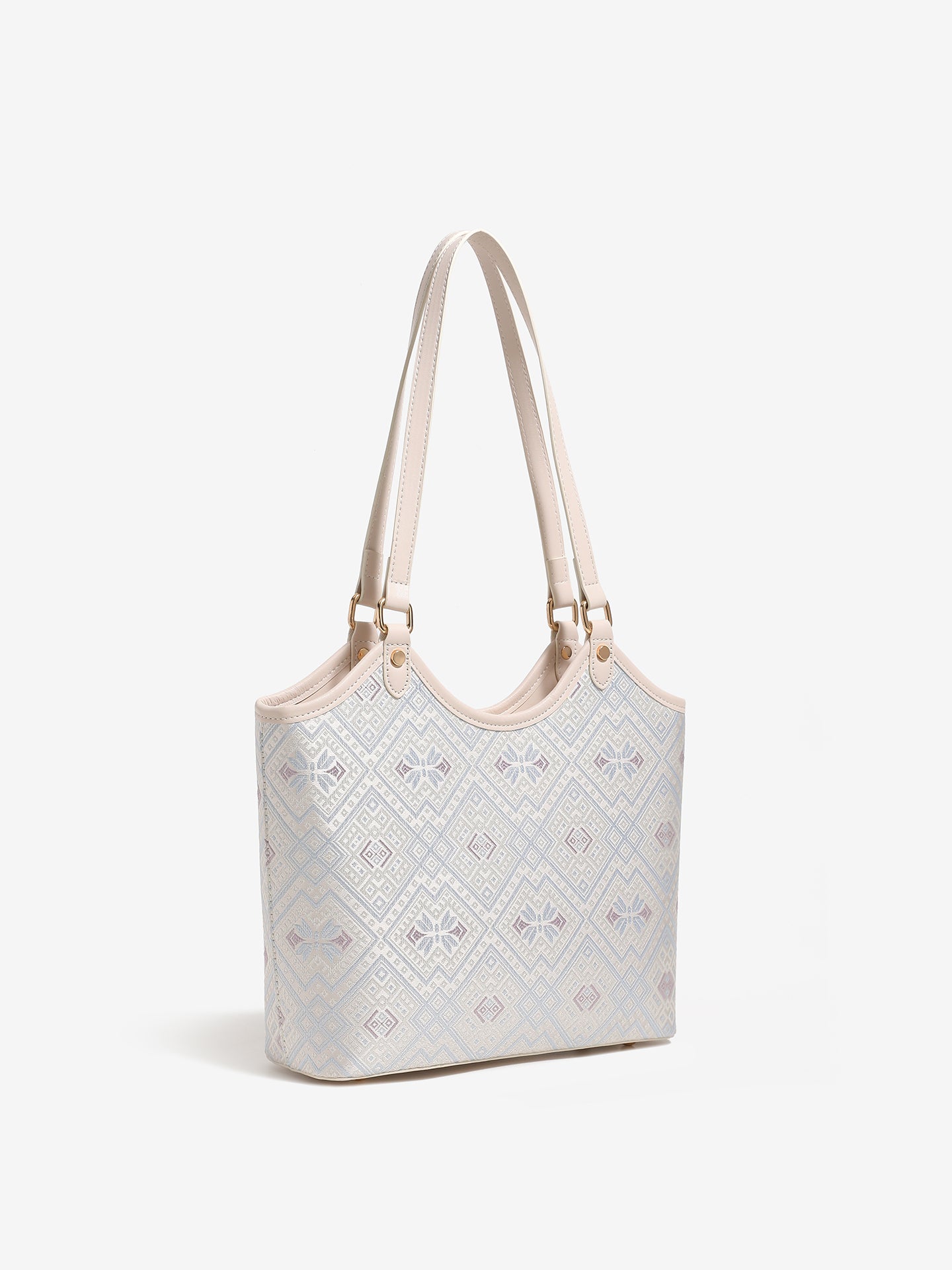 Intricate Butterfly Brocade Vegan Eco-Leather Tote Clutch Bag