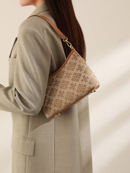 Vintage Monogram Vegan Eco-Leather Clutch Bag