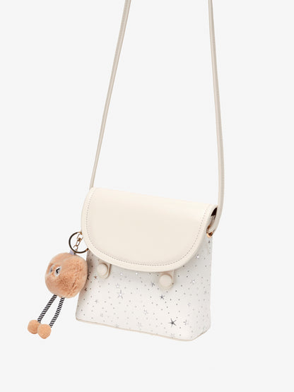 Radiant Celestial Pattern Flap Vegan Eco-Leather Mini Clutch Bag