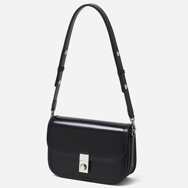 Vintage Sleek Plain Cowhide Genuine Leather Shoulder Messenger Bag