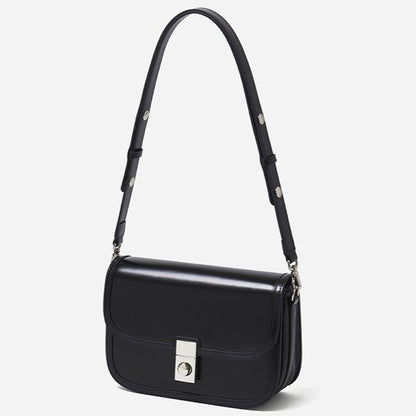 Vintage Sleek Plain Cowhide Genuine Leather Shoulder Messenger Bag