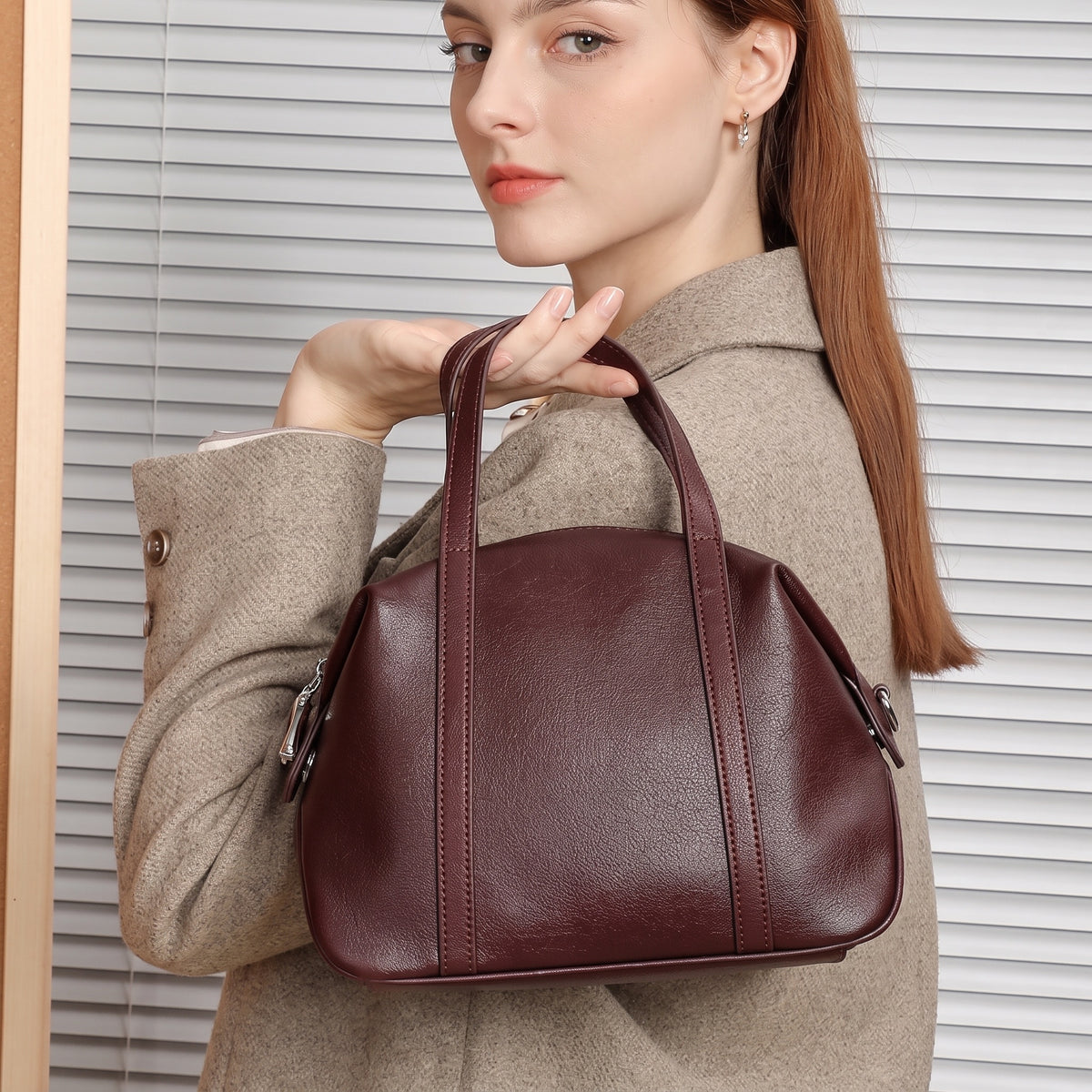 Women’s Genuine Leather Boston Pillow Bag