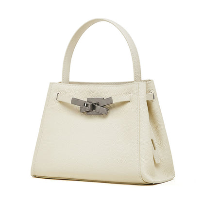 Sophisticated Kelly Genuine Leather Large Capacity Versatile Bucket Tote Bag