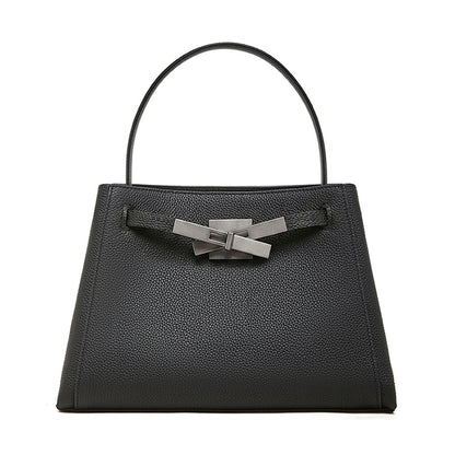 Sophisticated Kelly Genuine Leather Large Capacity Versatile Bucket Tote Bag
