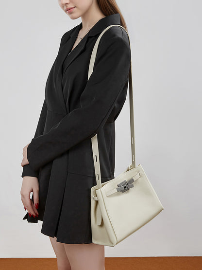 Sophisticated Kelly Genuine Leather Large Capacity Versatile Bucket Tote Bag