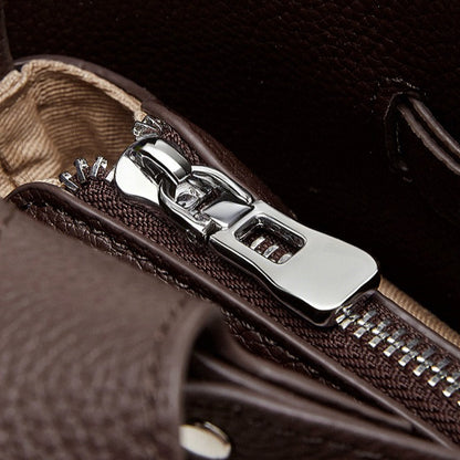 The Pebbled Genuine Leather Mini Bucket Tote Bag with Turn-Lock Closure