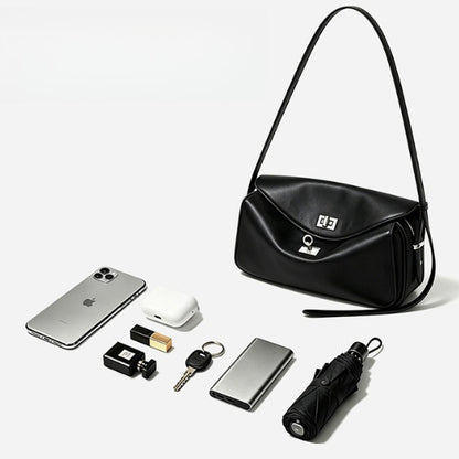 Silky Matte Genuine Leather Envelope Flap Clutch Bag