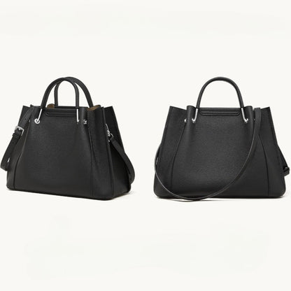 Women's Executive Trapezoid Genuine Leather Tote Bag