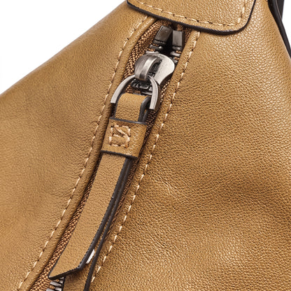 Supple Slouchy Genuine Leather Crescent Hobo Clutch Bag