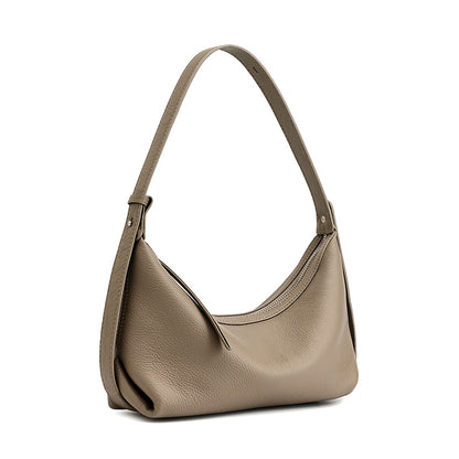 Legere, lässige Hobo-Clutch aus genarbtem echtem Leder  