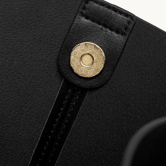 Parisian Chic Genuine Leather Bag - Minimalist Large Tote with Silk Scarf Accent