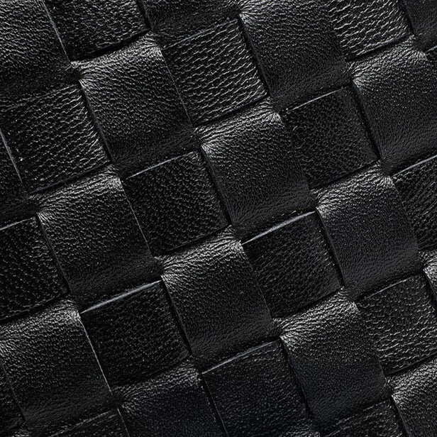 Mellow Sheepskin Leather Mini Woven Phone Clutch Bag