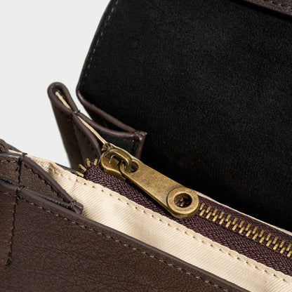 Distressed Sculptured Genuine Matte Cowhide Trapezoid Bag
