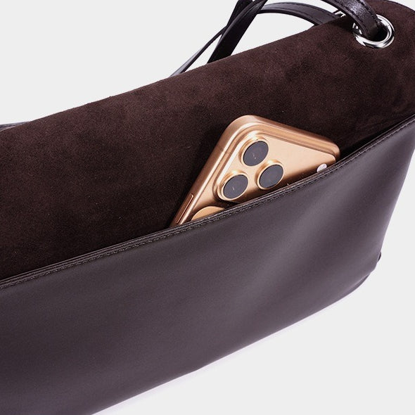 Vintage Luxe Suede Genuine Leather Clutch Bag