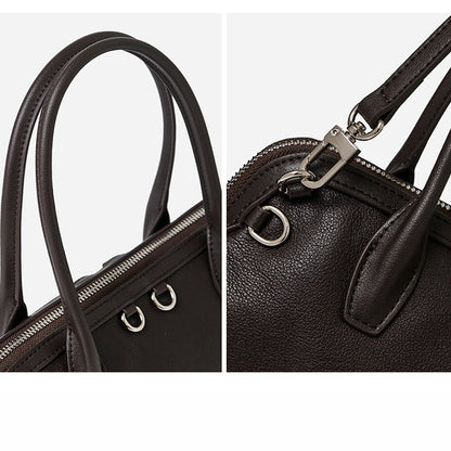 Defined Genuine Leather Boston Clutch Bag