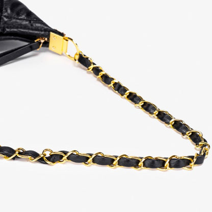 Classic Quilted Vegan Eco-Leather Chain Hobo Clutch Bag