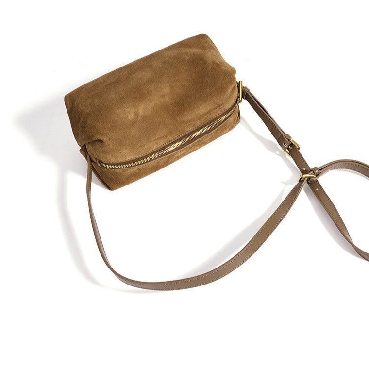 Vintage Suede Genuine Leather Clutch Bag