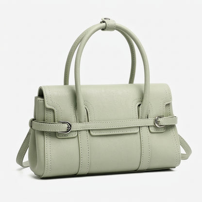 Sleek Genuine Leather Flap Satchel Clutch Bag
